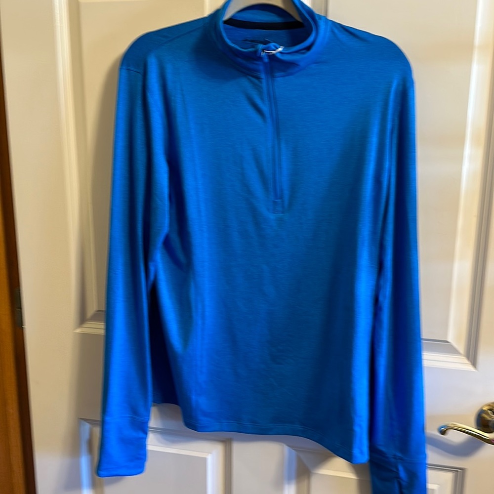NWT Women’s Brooks Dash 1/2 Zip. Heather Bolt Blue. Size XL.